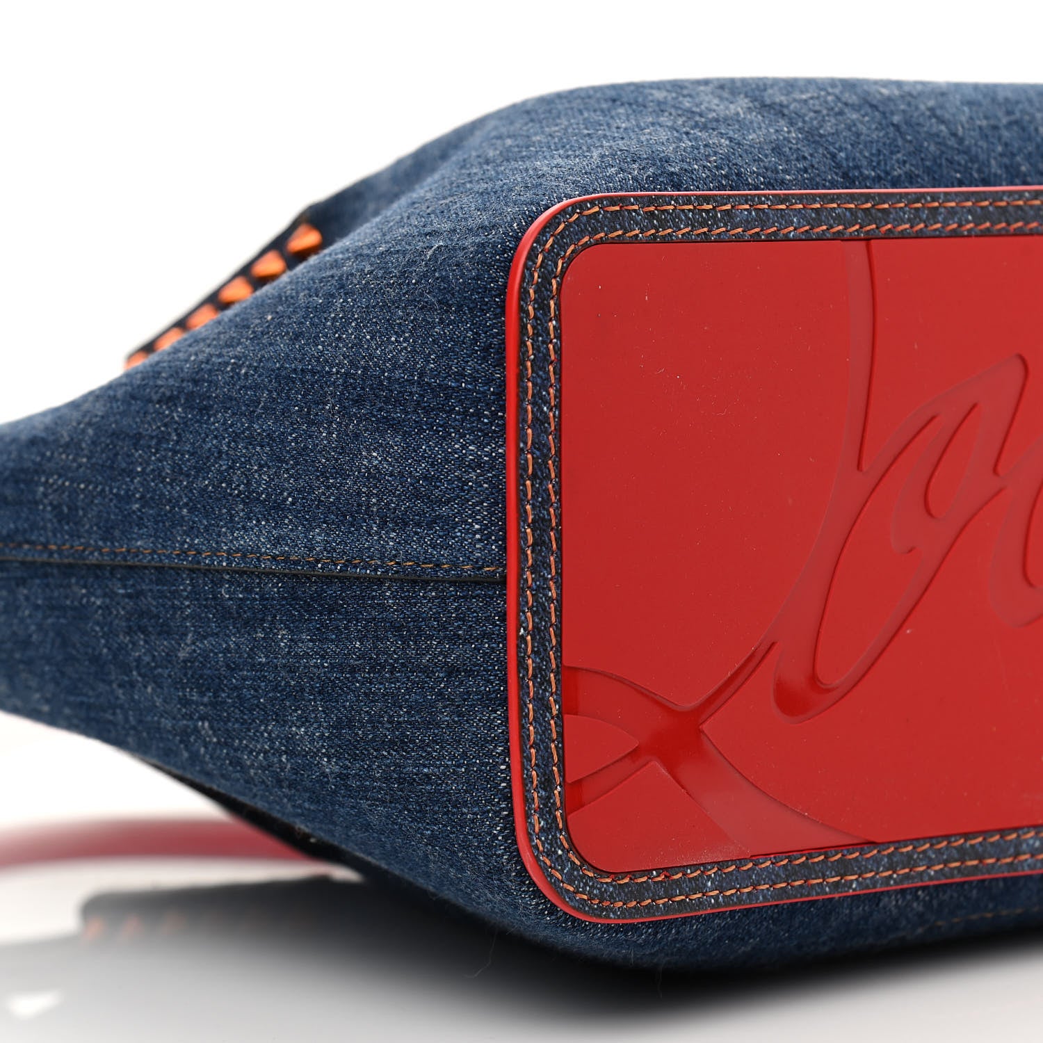 Christian Louboutin Denim Spiked Small Cabarock Shopper Tote 8 of 9