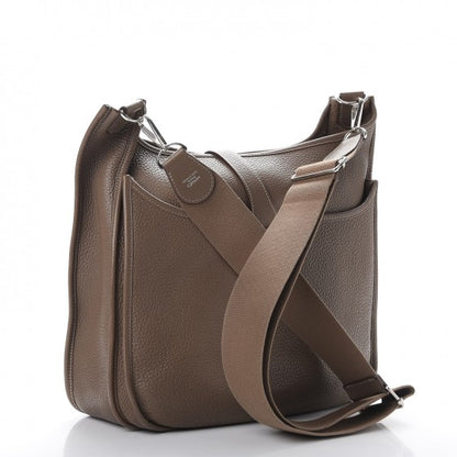 Hermes Taurillon Clemence Evelyne III GM Etoupe 3 of 12