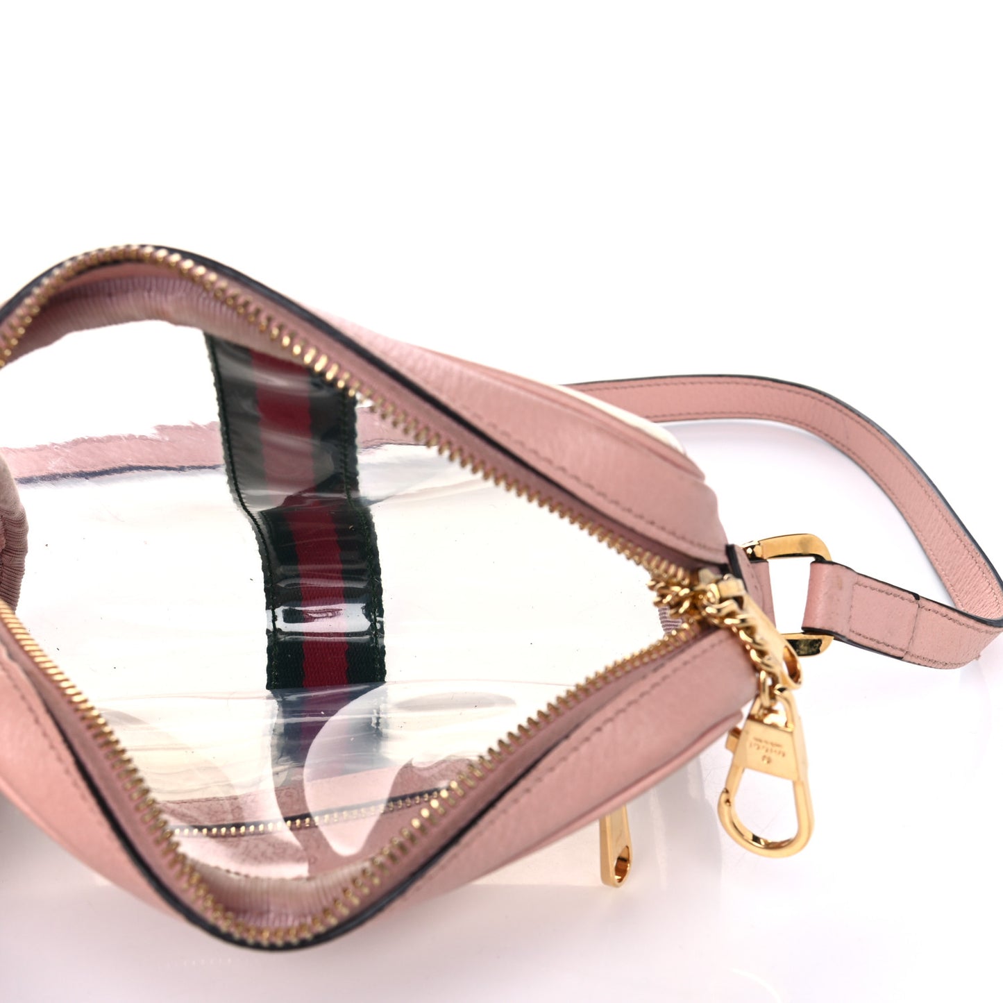 Vinyl Web Mini Ophidia Transparent Shoulder Bag Perfect Pink