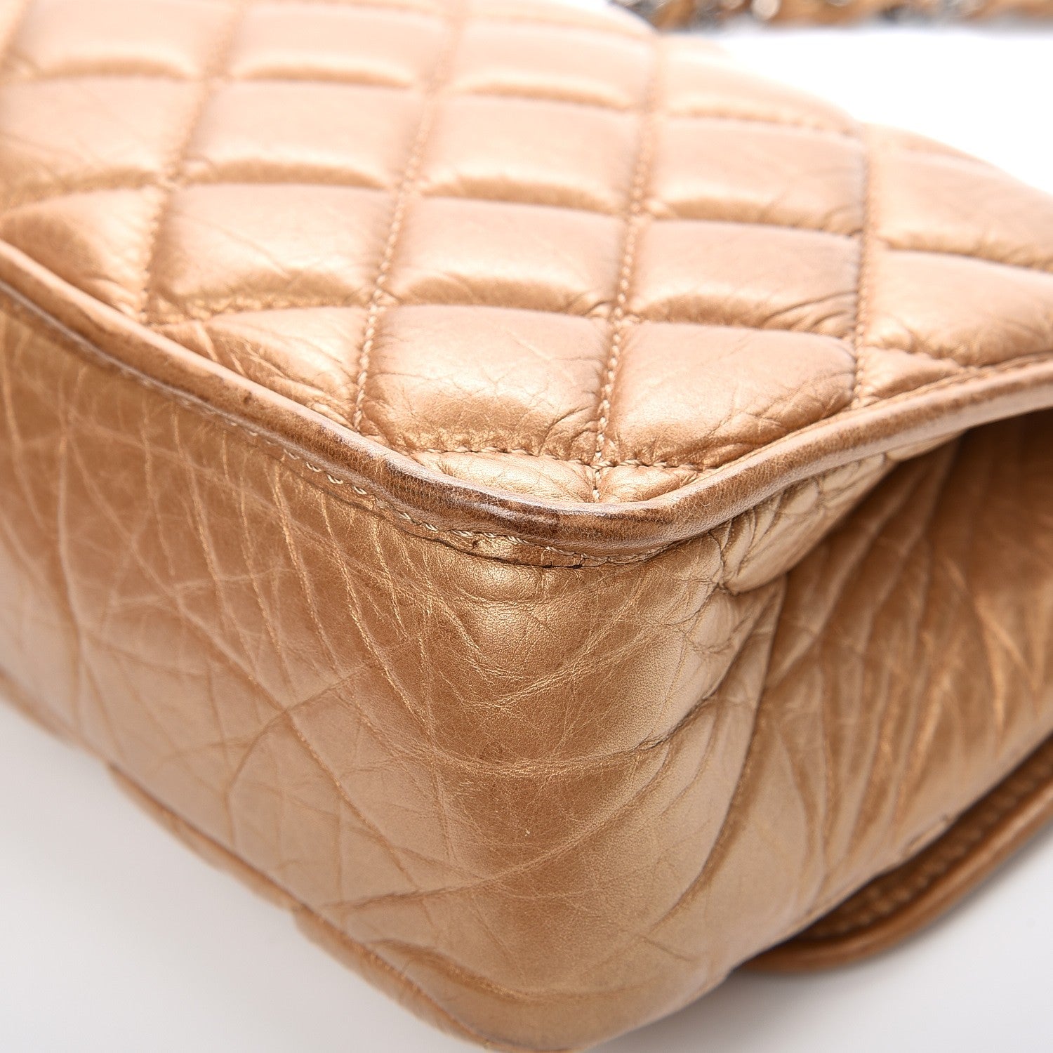 Chanel Aged Calfskin Vintage Ligne Flap Gold 13 of 15