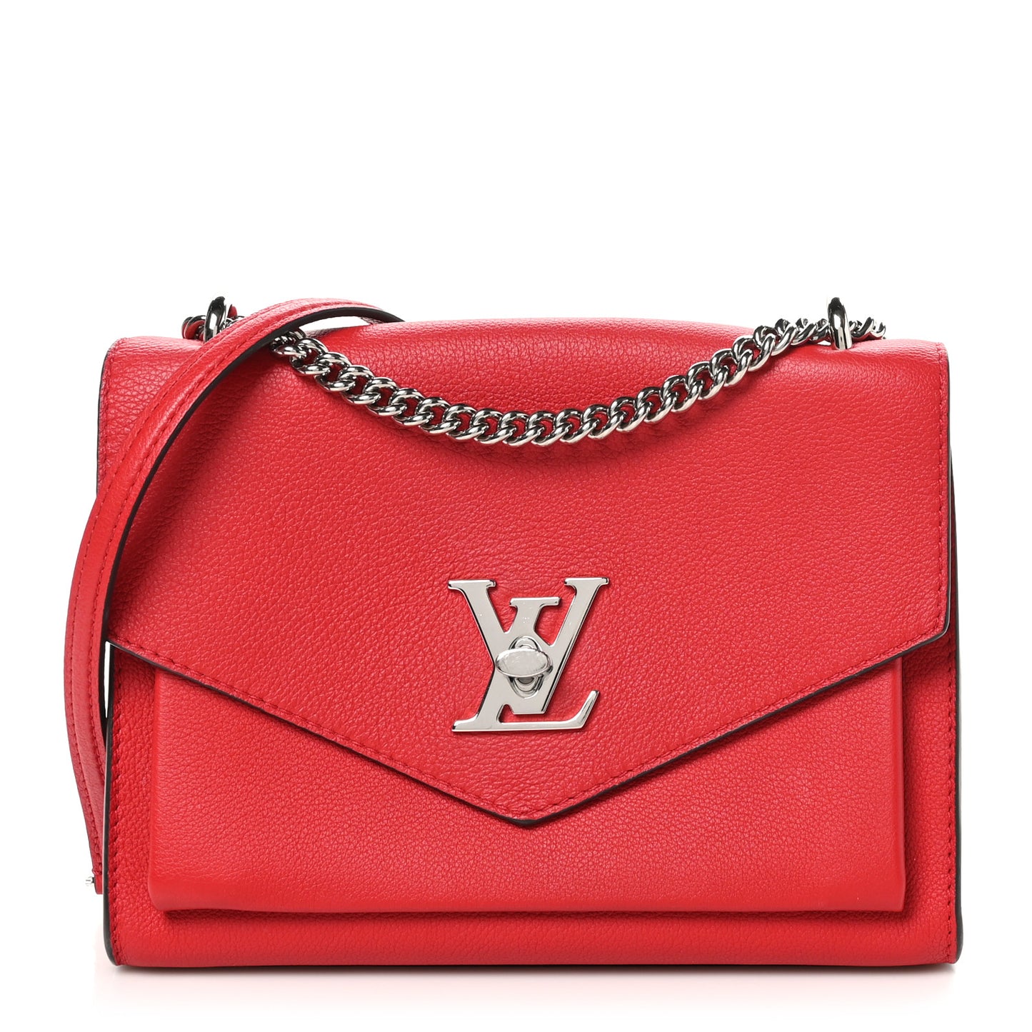 Soft Calfskin My Lockme Chain Bag BB Poppy
