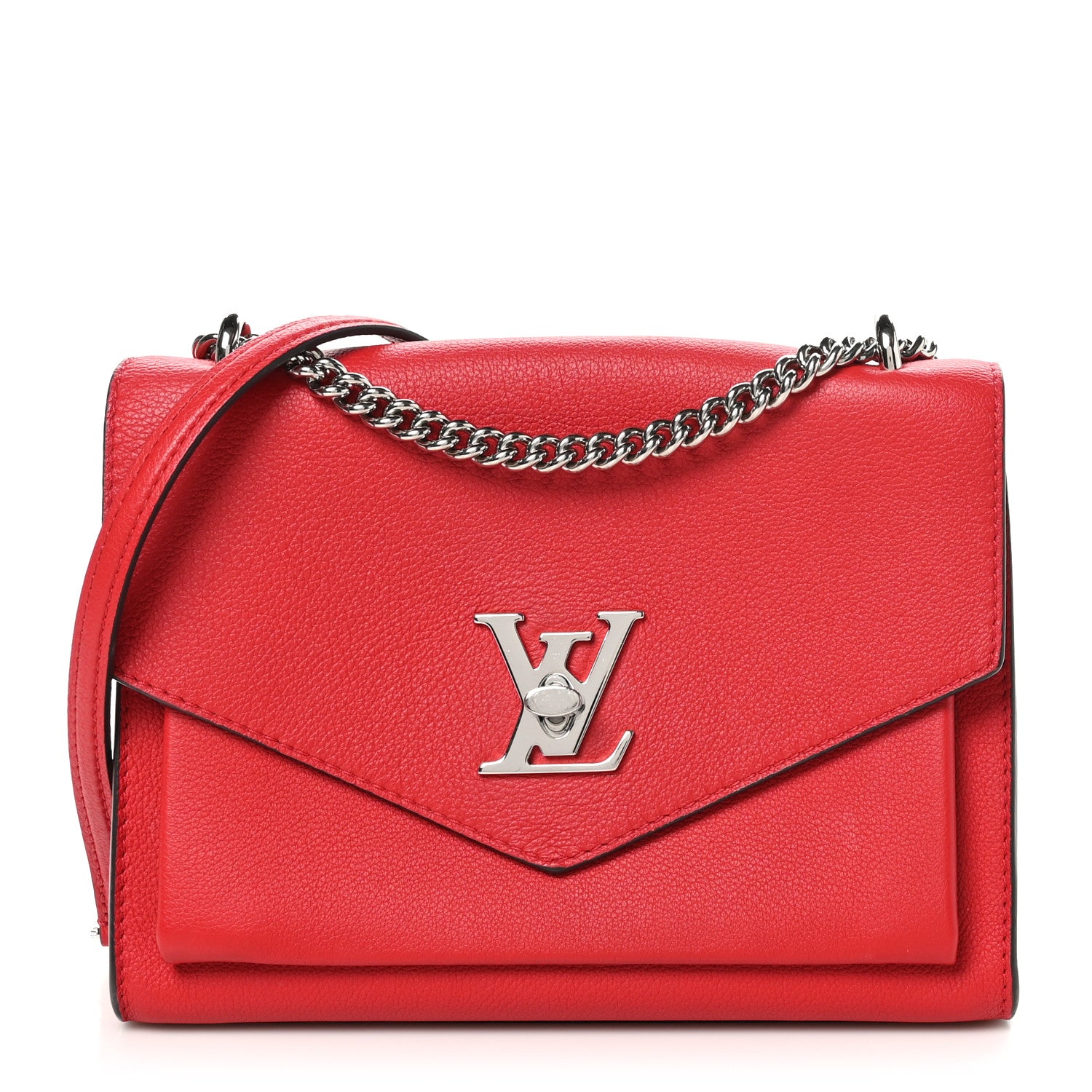 Louis Vuitton Soft Calfskin My Lockme Chain Bag BB Poppy 1 of 9