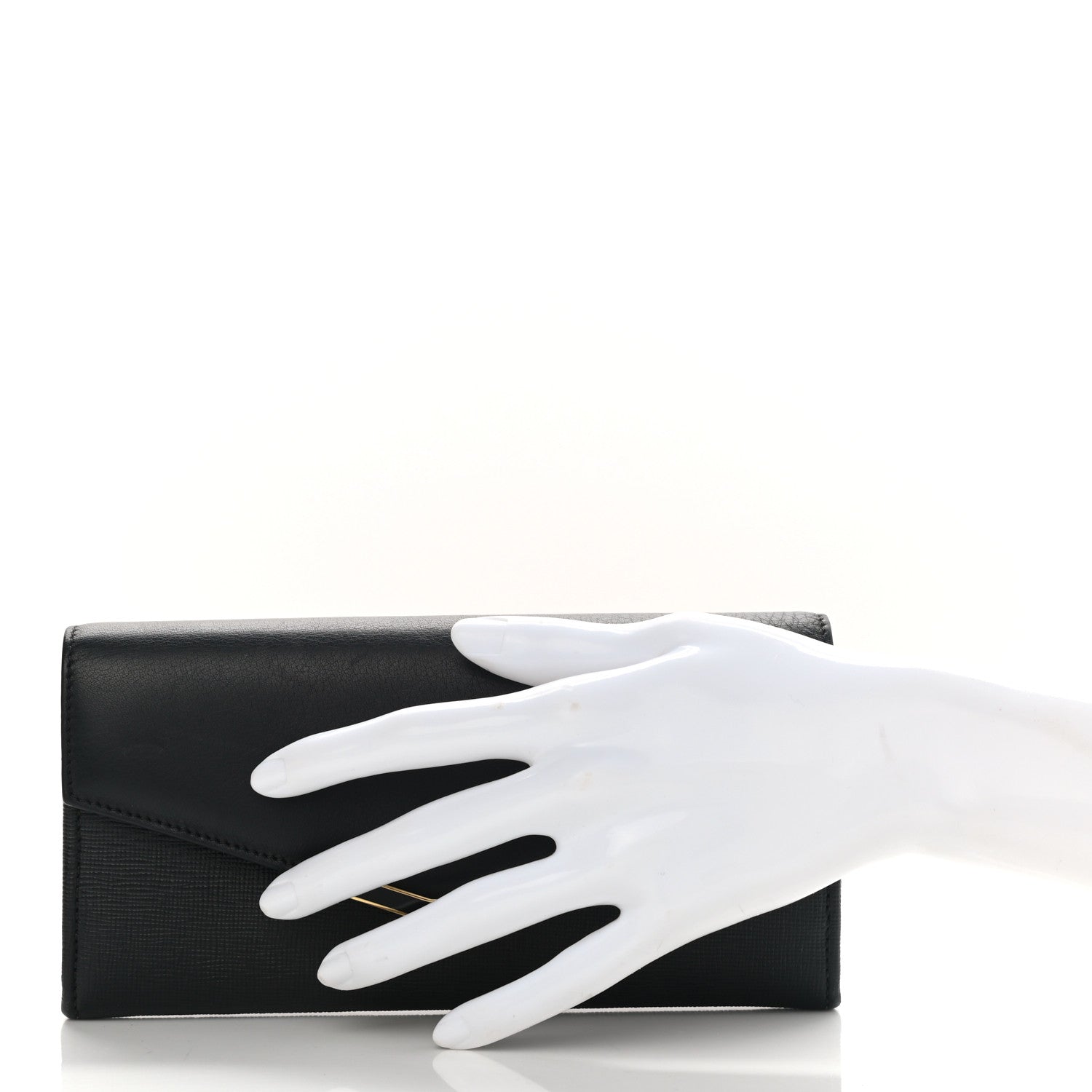 Fendi Vitello Elite Flamingo 2Jours Continental Wallet Black 2 of 8