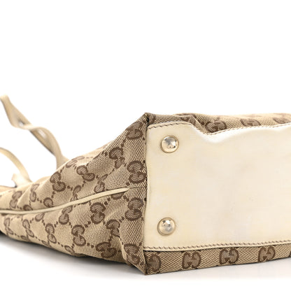 Gucci Monogram Medium New Britt Hobo Tote Off White 9 of 15