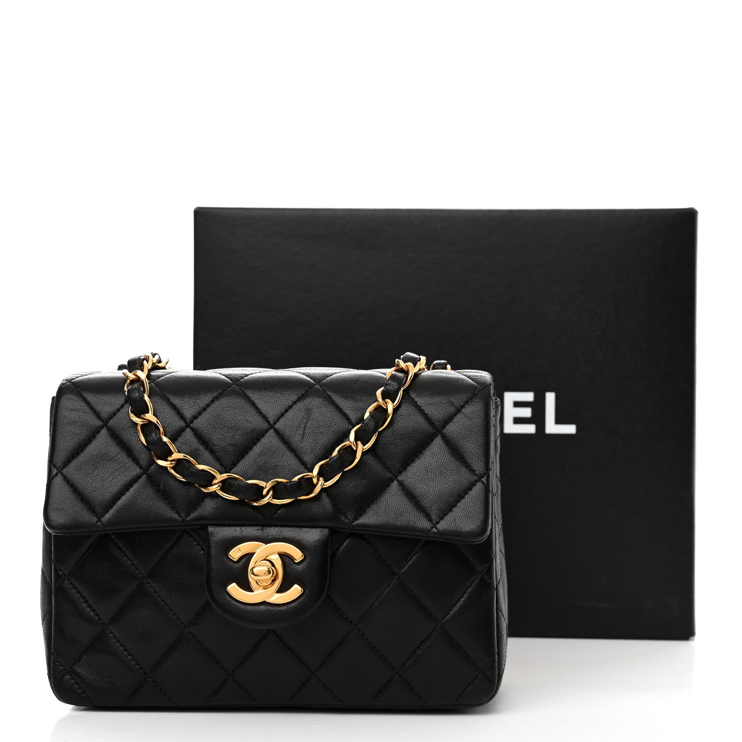 Chanel Lambskin Quilted Mini Square Flap Black 12 of 12