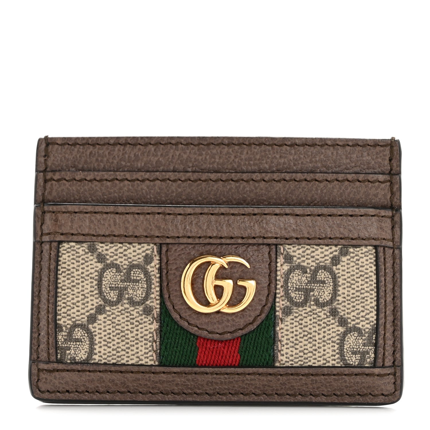 Gucci GG Supreme Monogram Ophidia Card Holder Brown 1 of 8