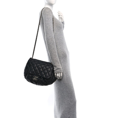 Chanel Washed Lambskin Quilted Large Chain Around Messenger Black 3 of 12