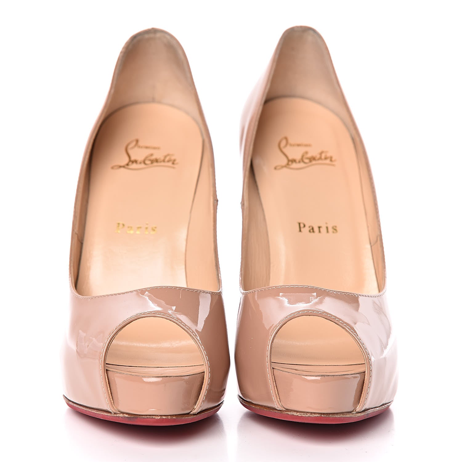 Christian Louboutin Patent New Very Prive 120 Pumps 37.5 Nude 2 of 12