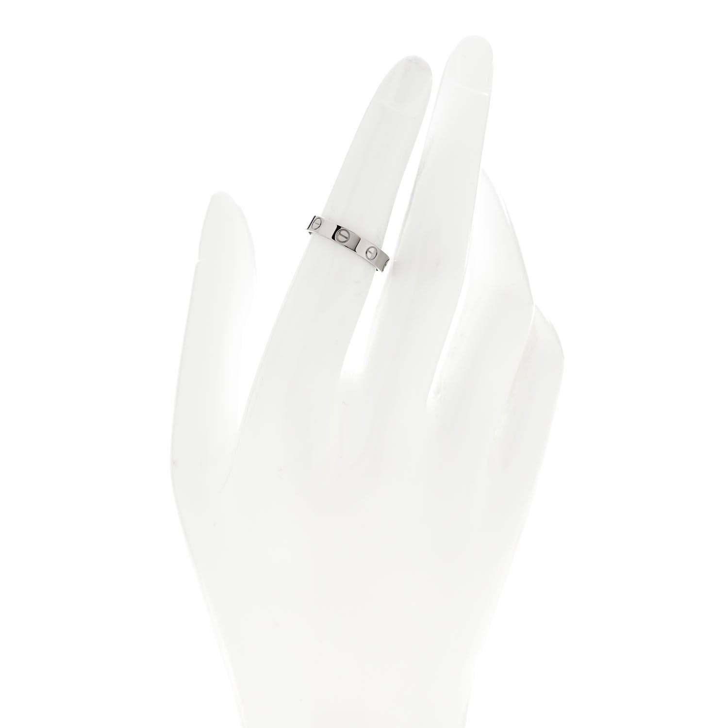 Cartier 18K White Gold 3.5mm LOVE Wedding Band Ring 51 5.75 2 of 4