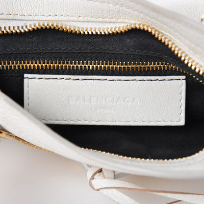 Balenciaga Chevre Gold Metallic Edge Hardware Mini City White 8 of 10