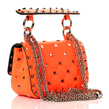 Valentino Garavani Calfskin Micro Rockstud Spike Shoulder Bag Orange 2 of 7