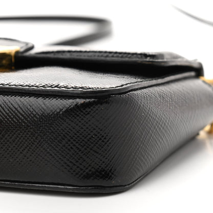 Prada Saffiano Lux Sound Crossbody Bag Black 10 of 14