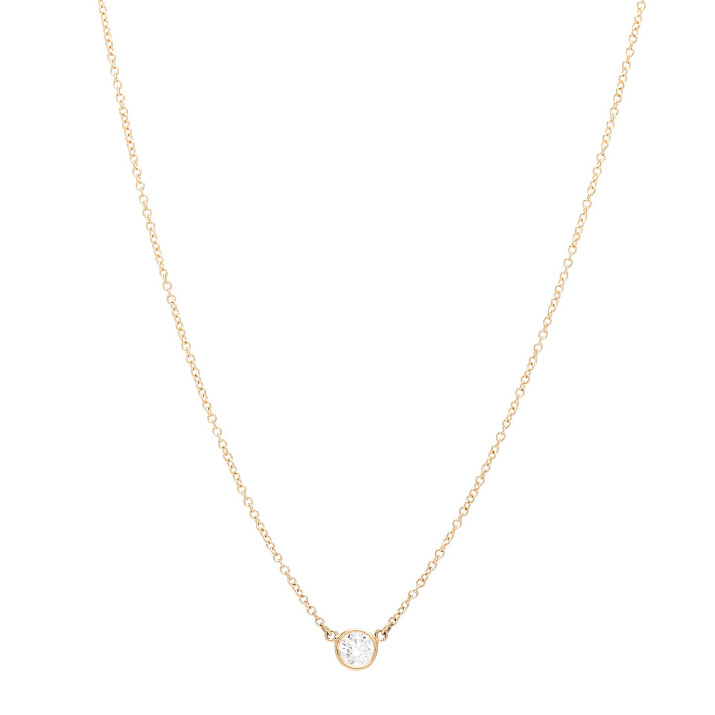 18K Yellow Gold Diamond .24ct Elsa Peretti Diamonds by the Yard Pendant Necklace