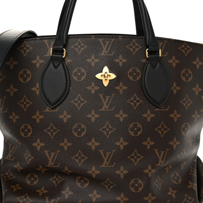 Louis Vuitton Monogram Flower Zipped Tote MM Black 9 of 11