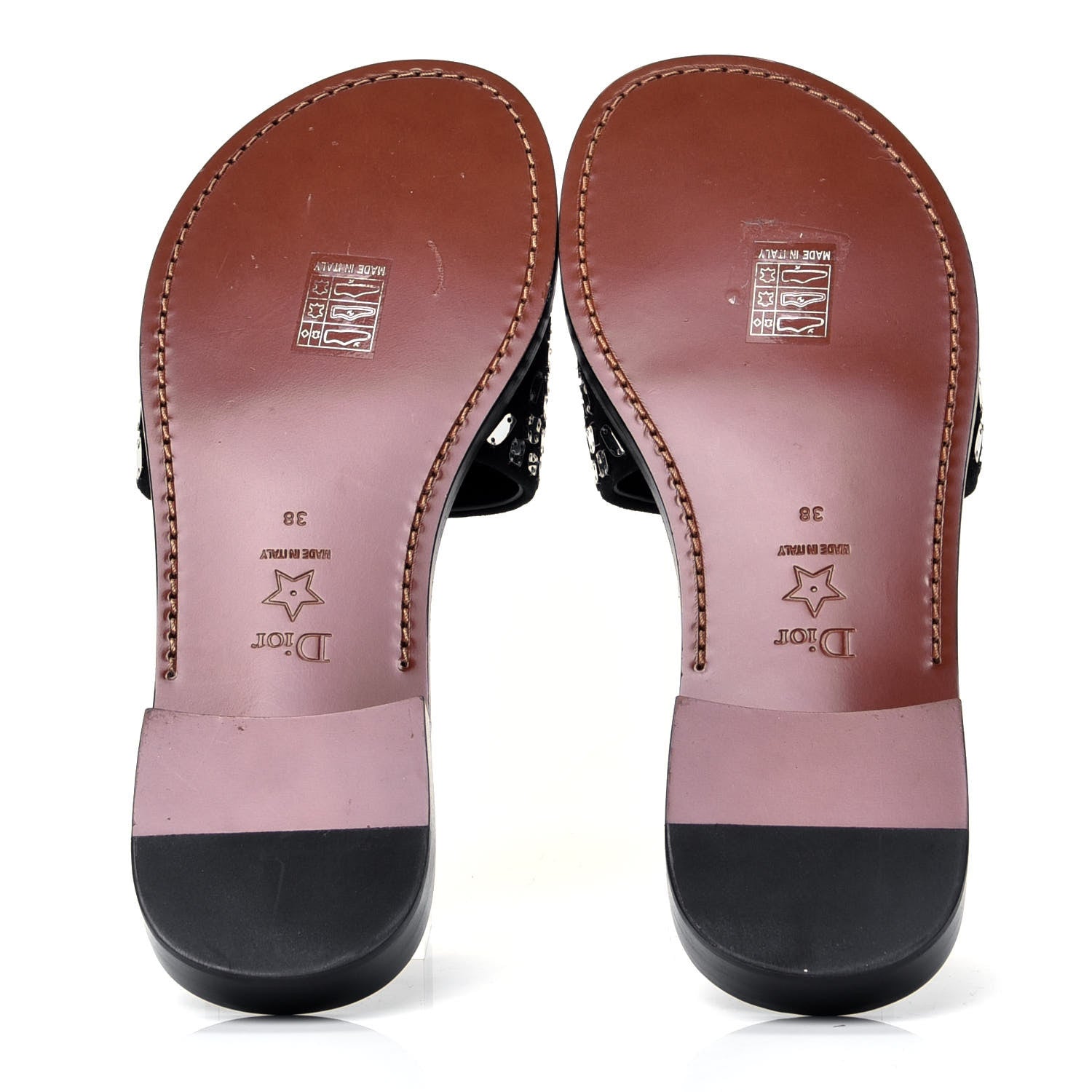 Christian Dior Embroidered Mirror Club Sandal 38 Black Silver 7 of 11