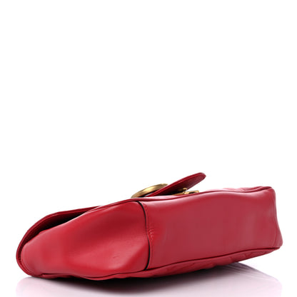 Gucci Calfskin Matelasse Small GG Marmont Shoulder Bag Hibiscus Red 4 of 10