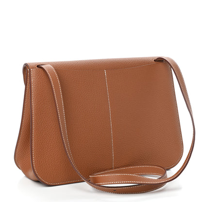 Hermes Taurillon Clemence Halzan 31 Gold 3 of 9