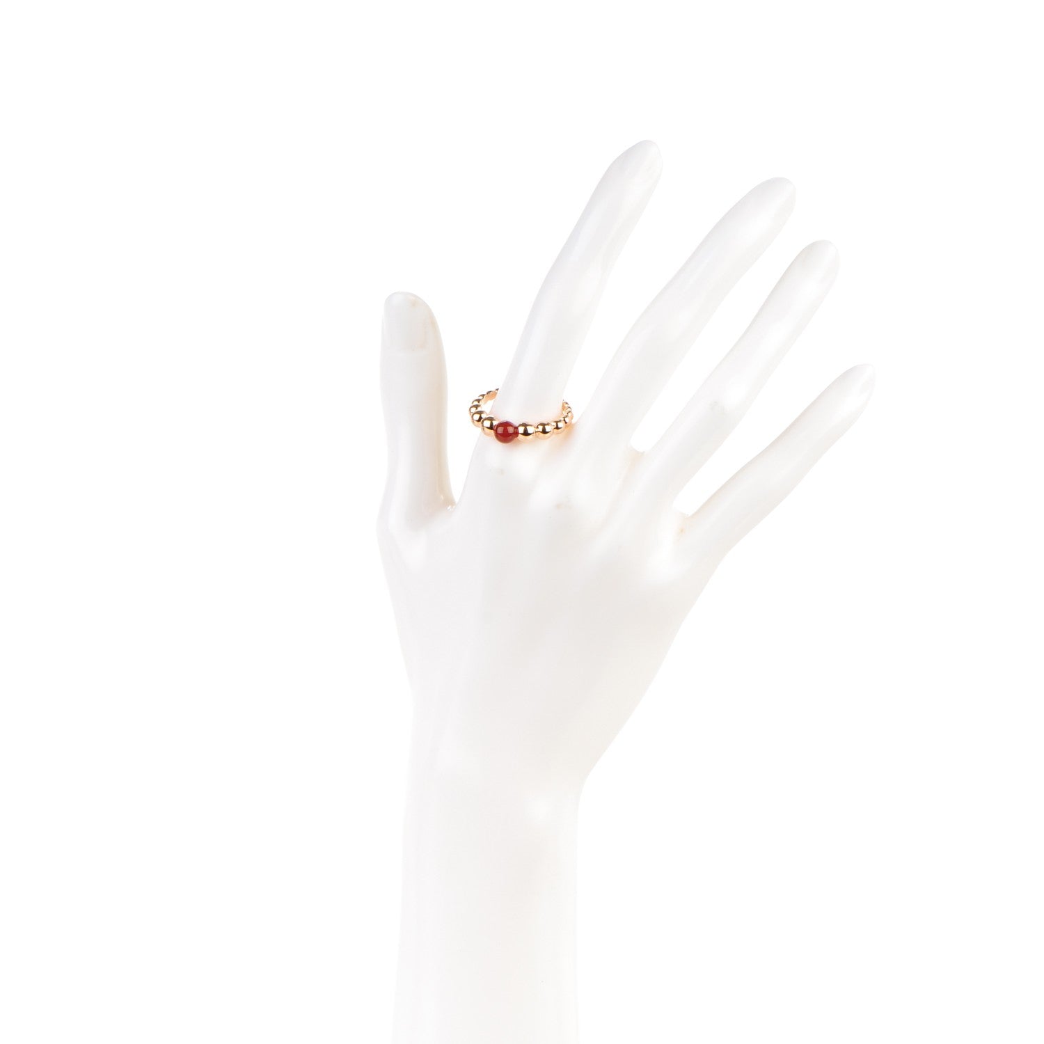 Van Cleef & Arpels 18K Rose Gold Carnelian Perlee Couleurs Ring 62 10 2 of 5