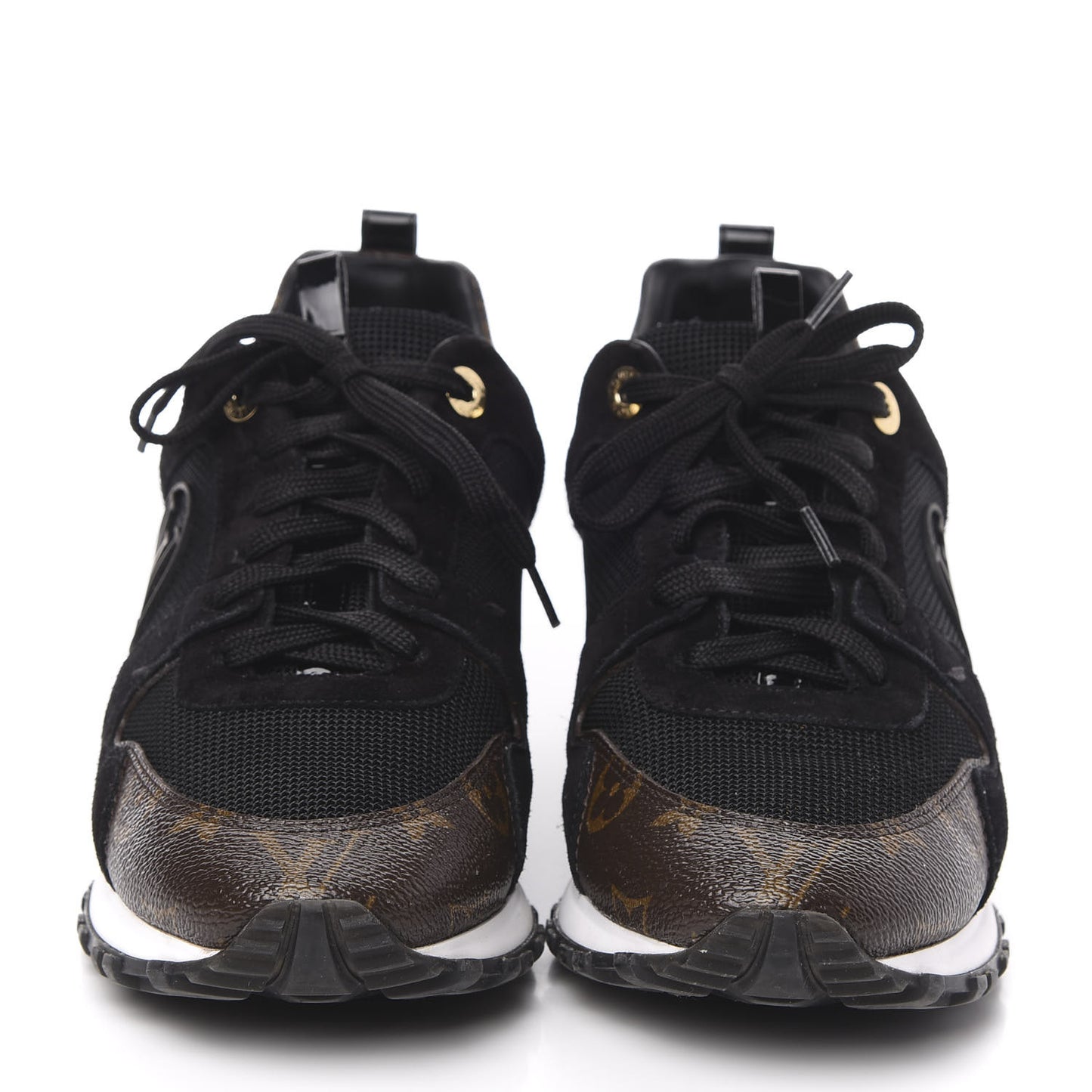 Suede Monogram Run Away Sneakers 39 Black