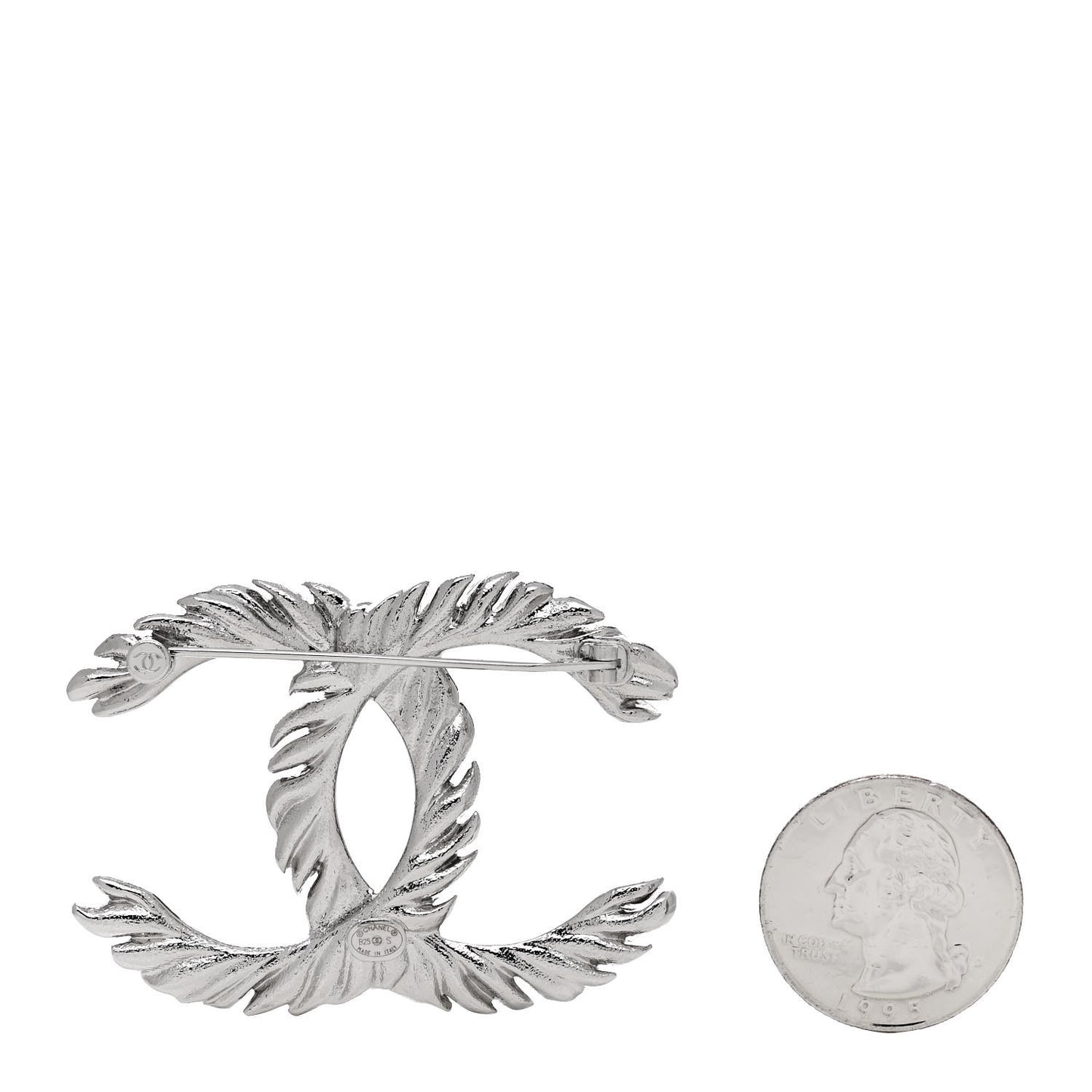 Crystal Large CC Brooch Silver