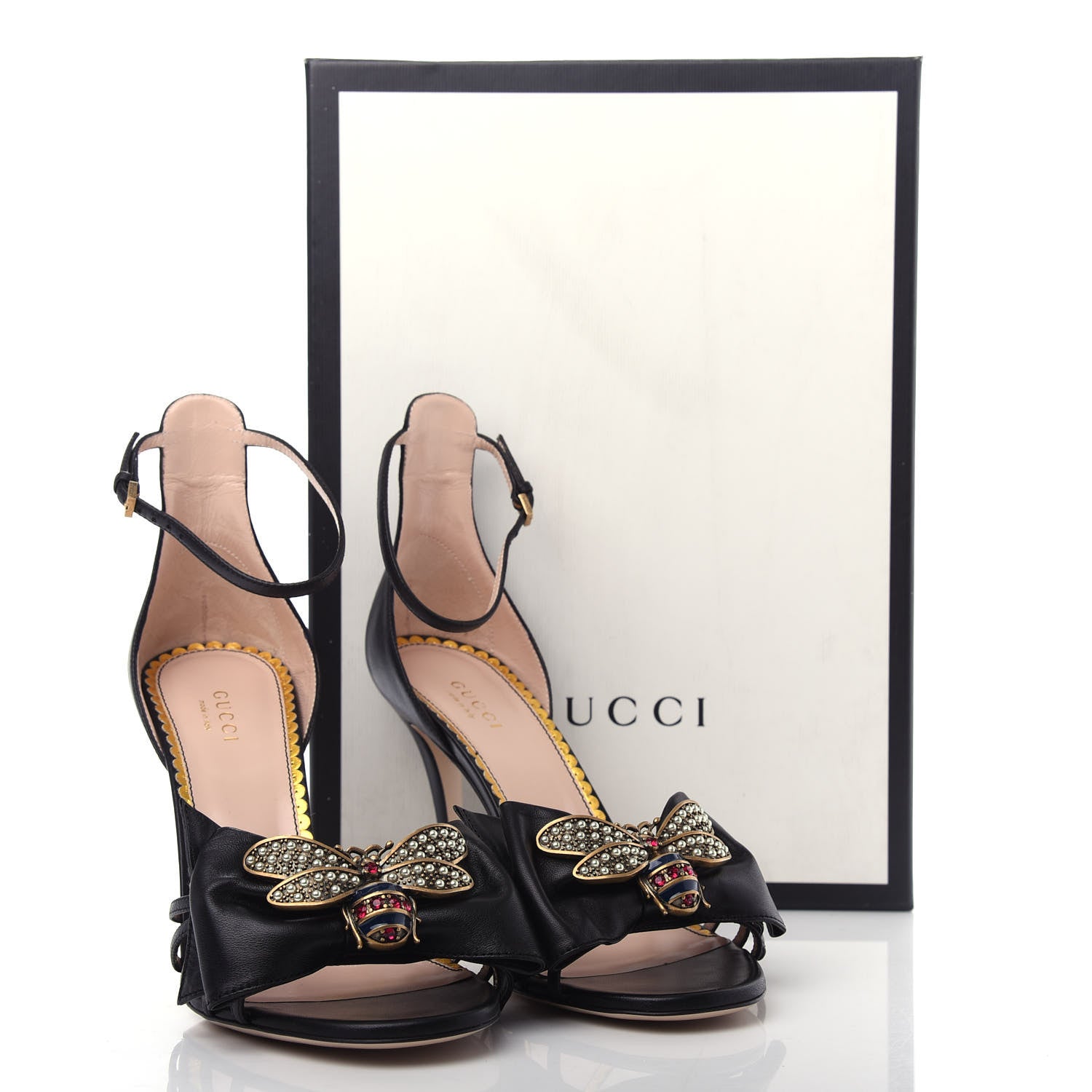 Gucci Nappa Queen Margaret High Heel Sandals 37.5 Black 10 of 10