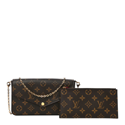 Louis Vuitton Monogram Pochette Felicie Chain Wallet Fuchsia 1 of 13