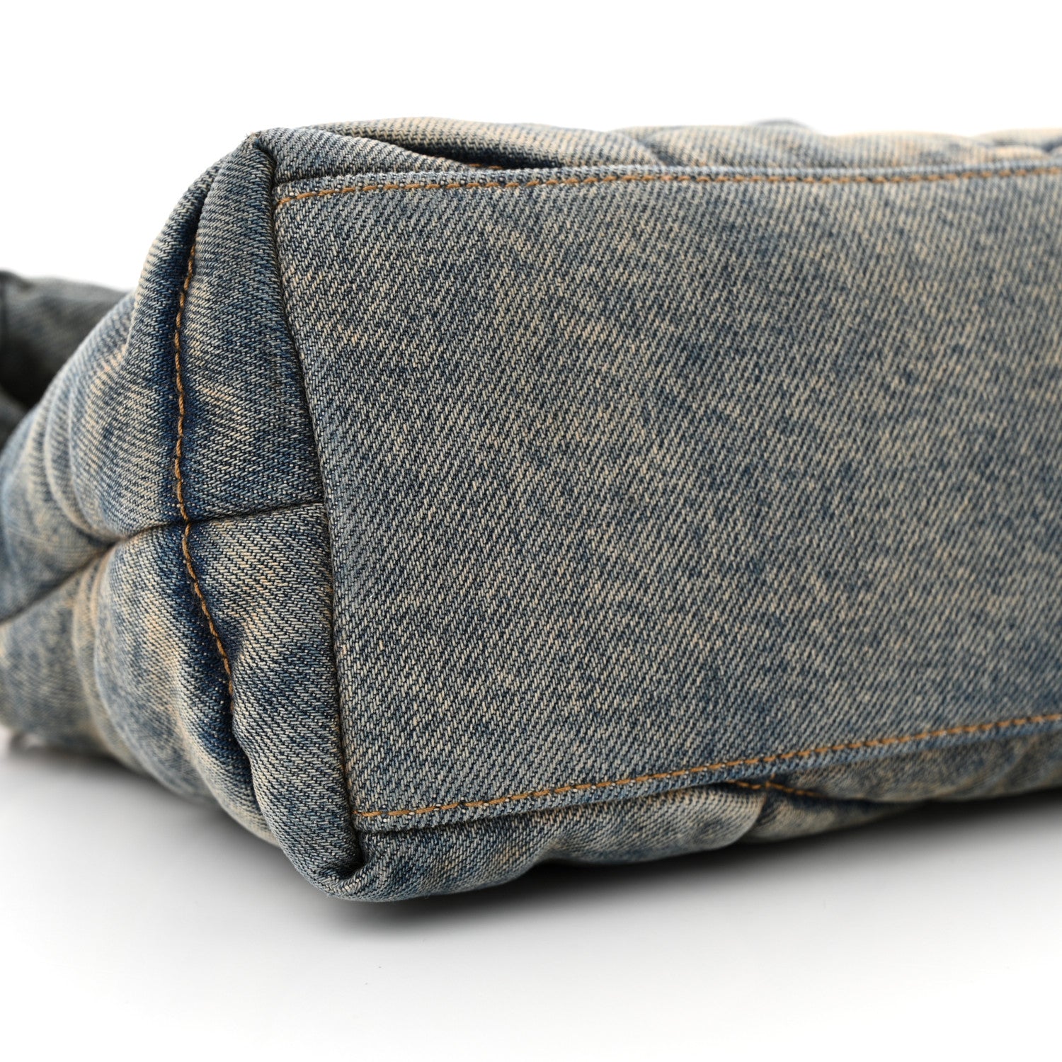 Saint Laurent Denim Quilted Small Loulou Puffer Monogram Chain Satchel Blue Cinnamon 9 of 13