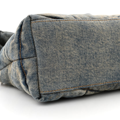 Saint Laurent Denim Quilted Small Loulou Puffer Monogram Chain Satchel Blue Cinnamon 9 of 13