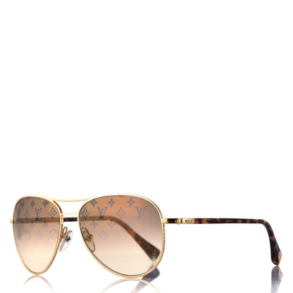Louis Vuitton Conspiration Pilote Sunglasses Z0164U Gold 1 of 10