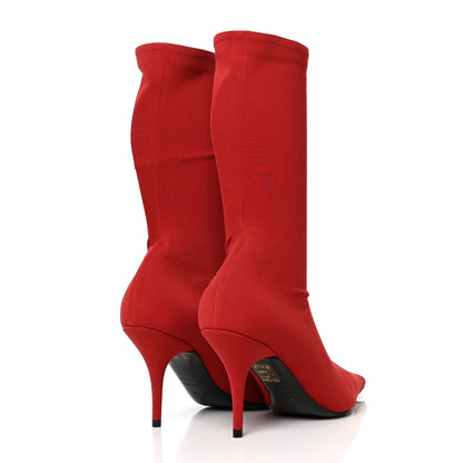 Balenciaga Jersey Crepe Extreme Pointed Toe Knife Booties 37 Rouge 4 of 6