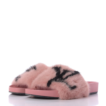 Louis Vuitton Mink Fur Bom Dia Flat Mules 37 Pink 2 of 9