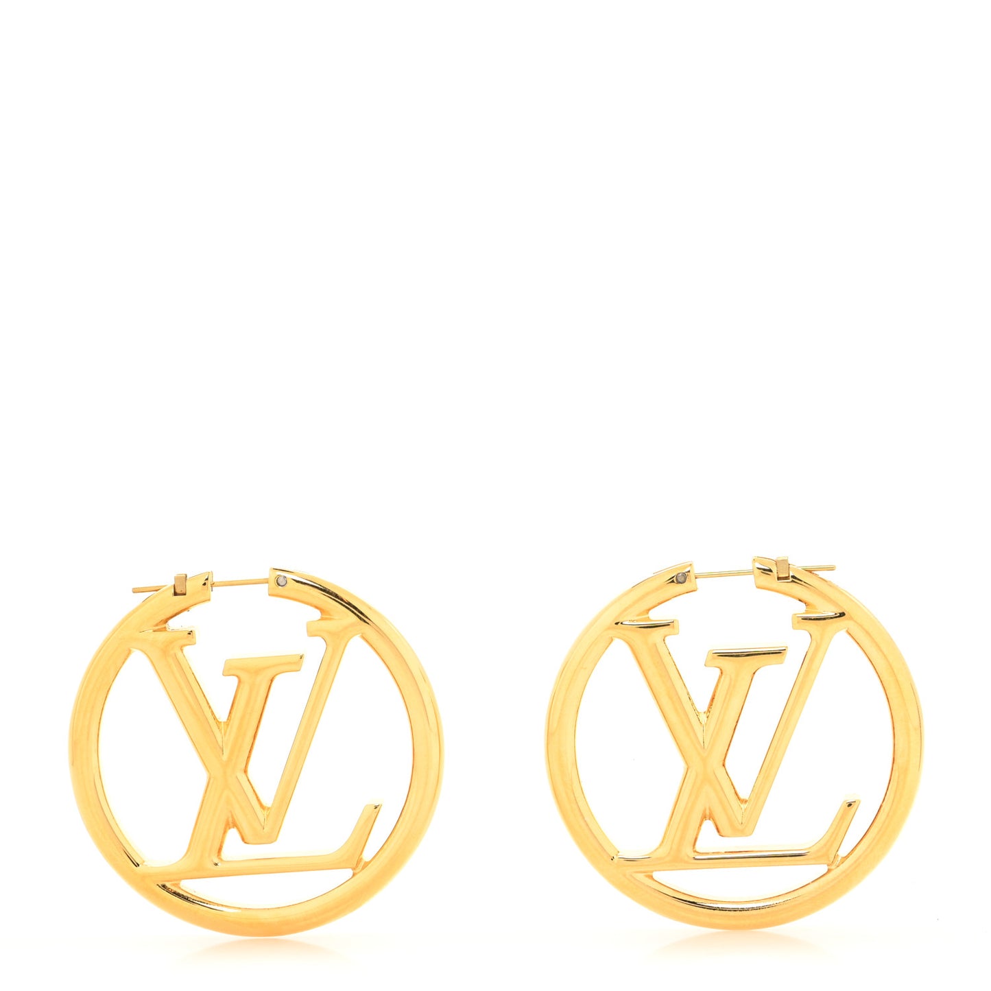 Metal Louise Hoop Earrings Gold