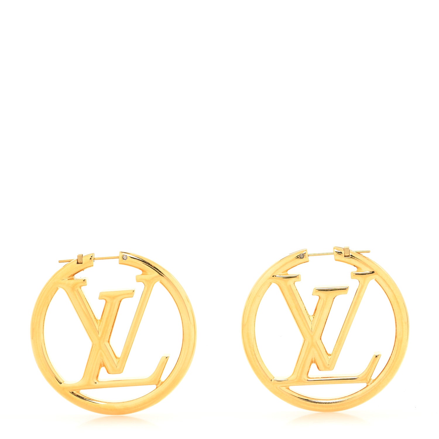 Louis Vuitton Metal Louise Hoop Earrings Gold 1 of 4