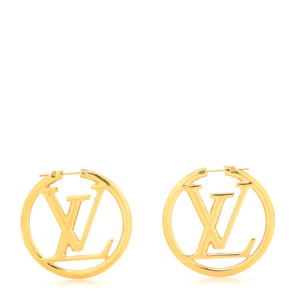 Louis Vuitton Metal Louise Hoop Earrings Gold 1 of 4