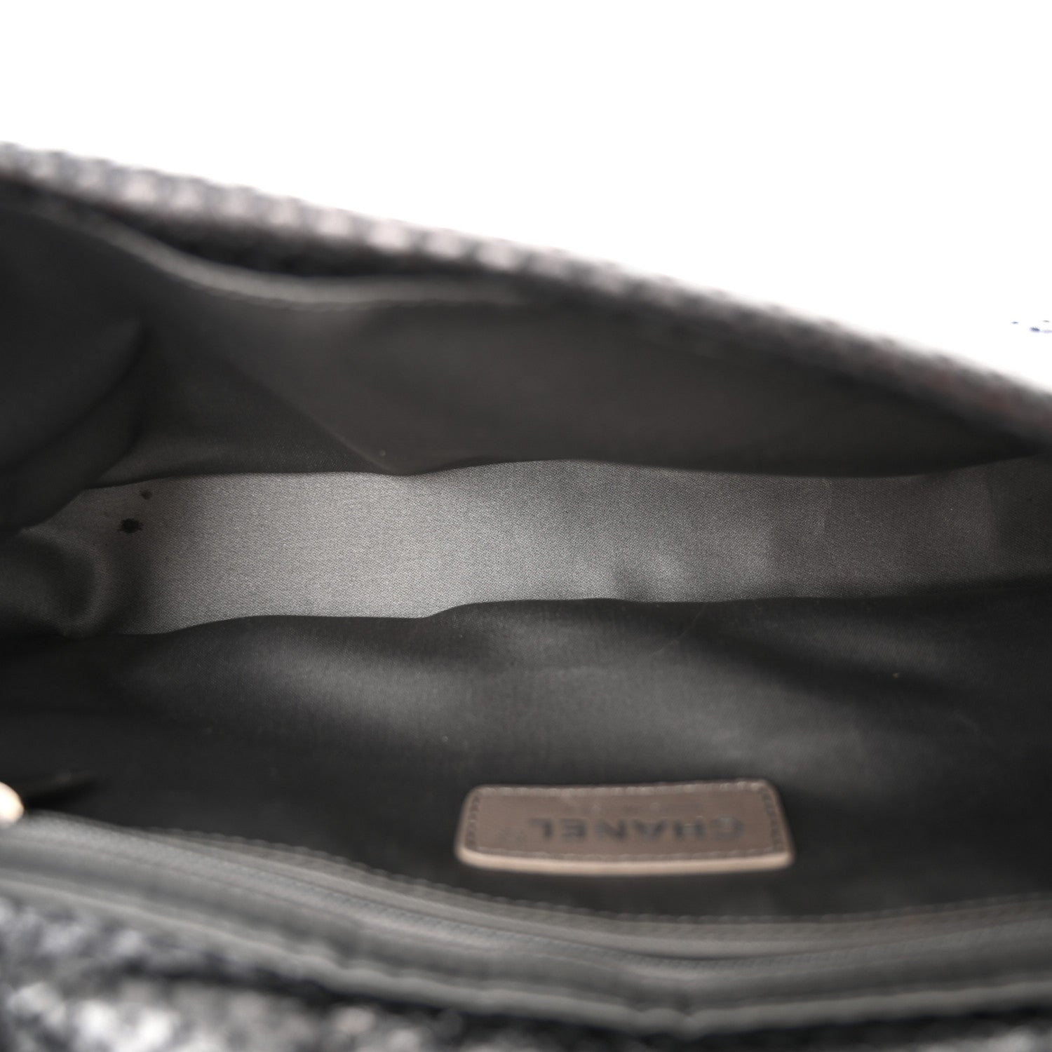 Chanel Metallic Crackled Calfskin Perforated Drill Flap Black 5 of 11
