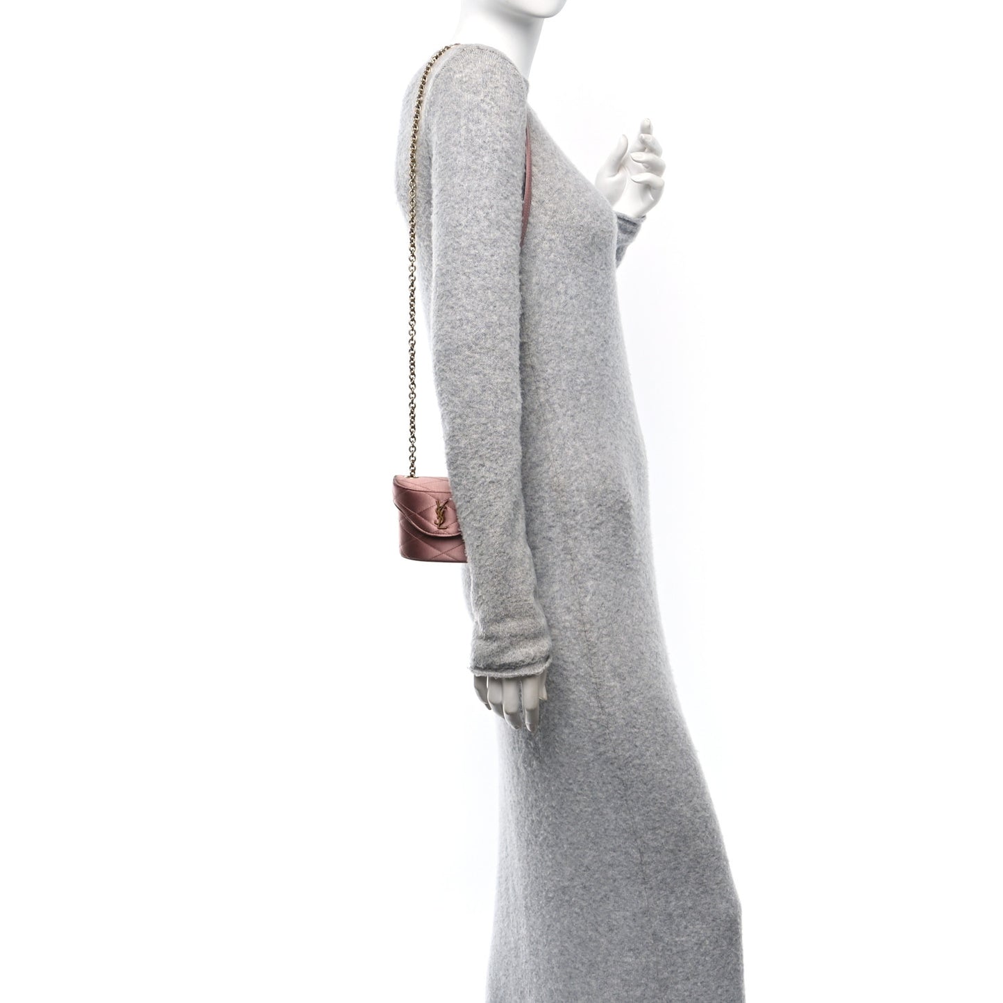 Satin Matelasse Monogram Micro June Box Bag Dragee