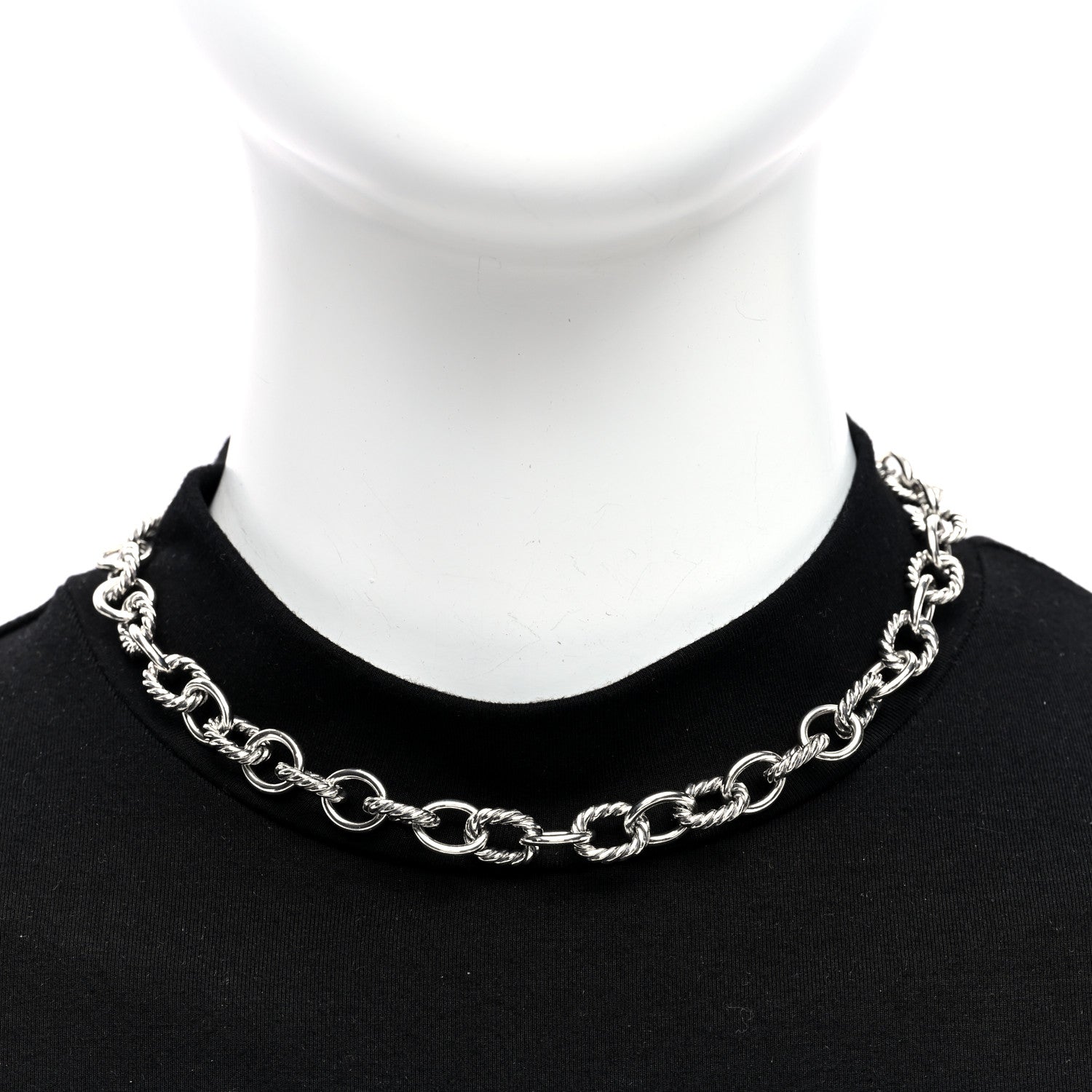 David Yurman Sterling Silver 10mm Medium Oval Link Necklace 2 of 4