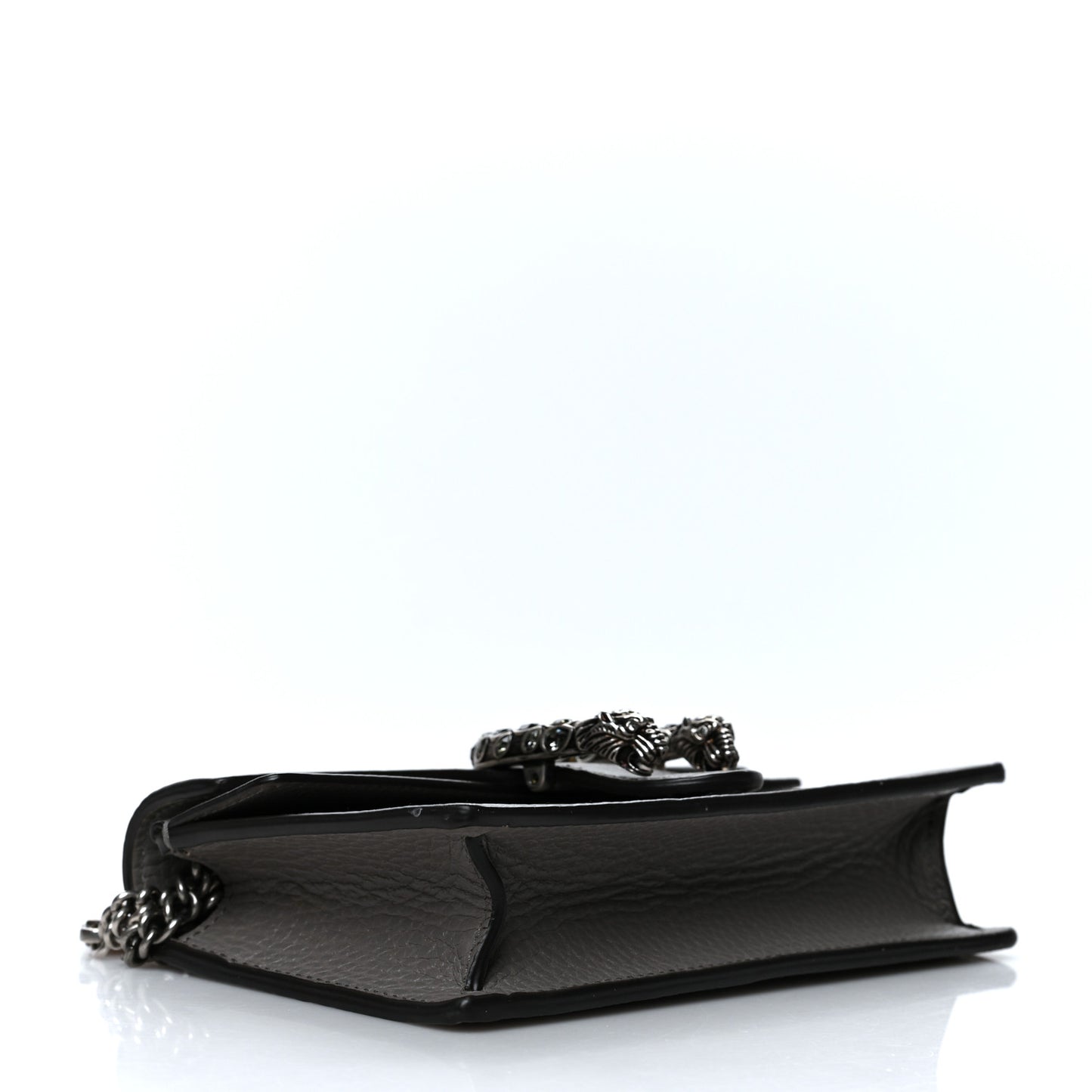 Dollar Calfskin Crystal Super Mini Dionysus Shoulder Bag Dusty Grey Black Diamond