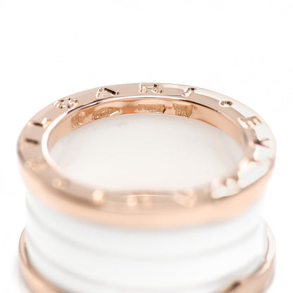 Bulgari 18K Rose Gold White Ceramic B.Zero1 Four-Band Ring 53 6.25 5 of 5