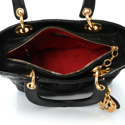 Christian Dior Lambskin Cannage Medium Lady Dior Black 4 of 9