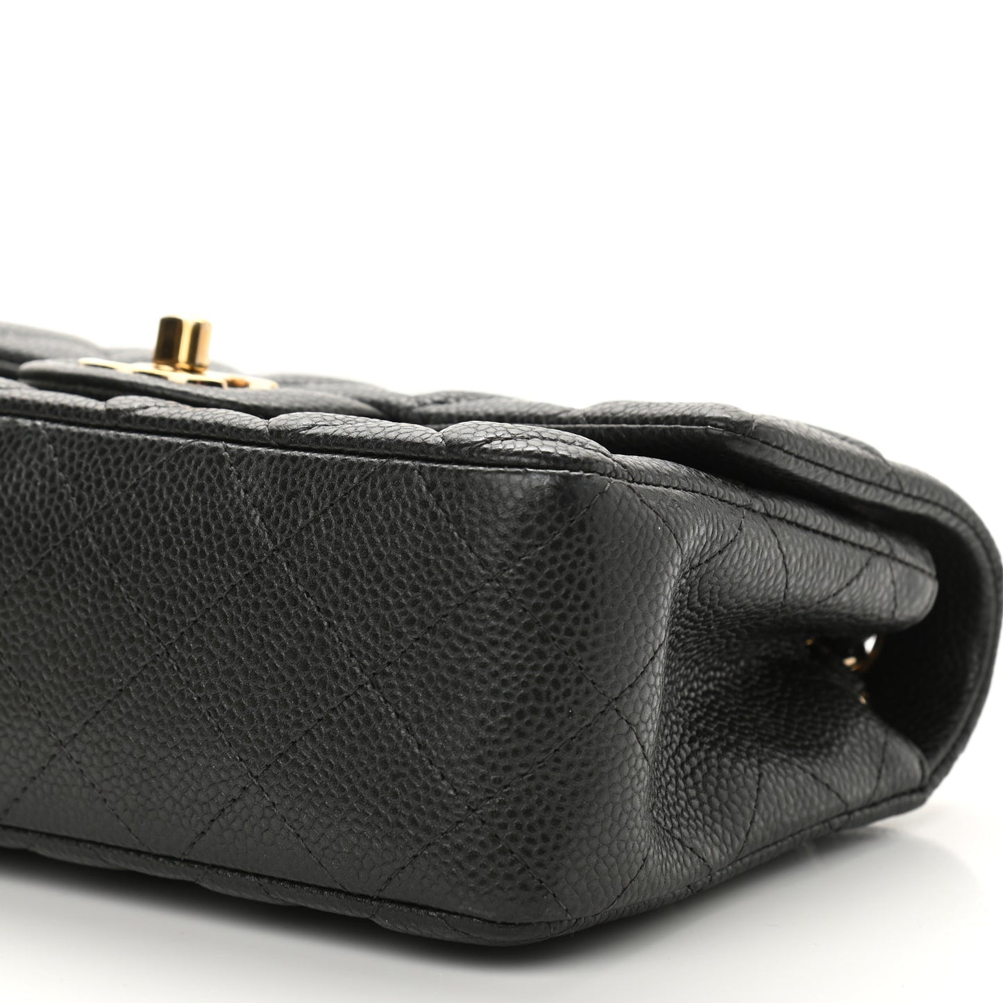 Caviar Quilted Mini Rectangular Flap Black