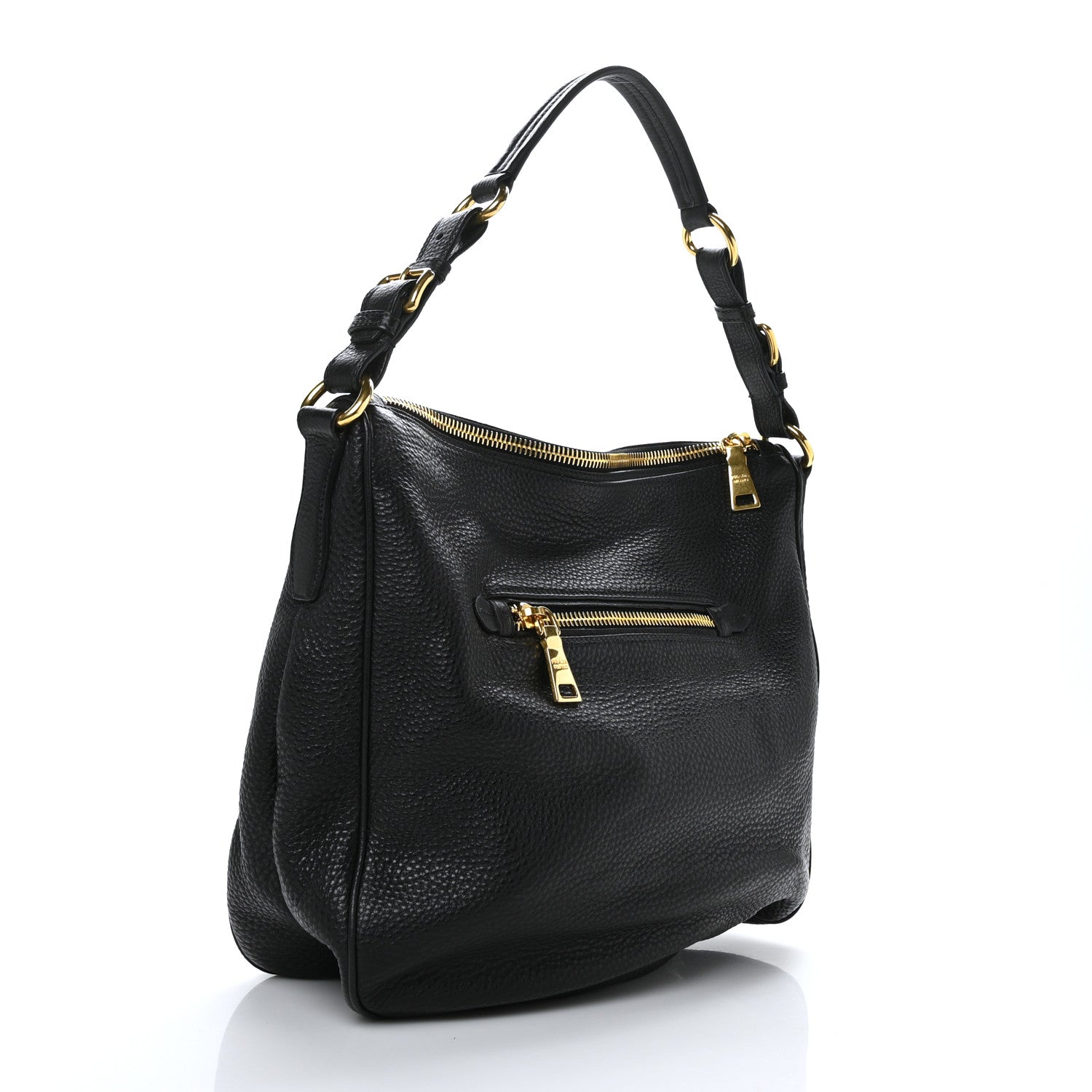 Prada Vitello Daino Sacca Hobo Black 2 of 9