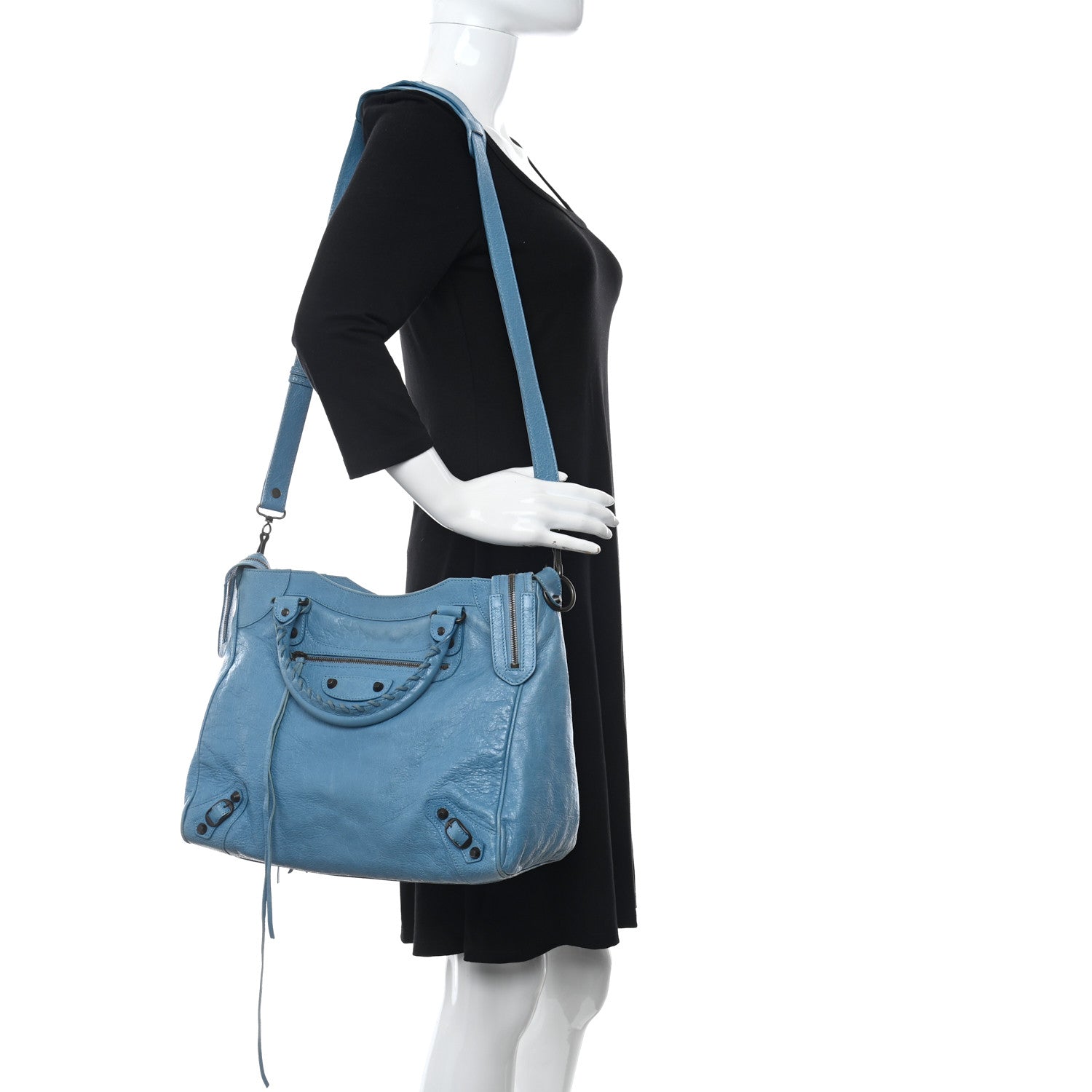 Balenciaga Agneau Classic Hardware Velo Bleu Indigo 2 of 14