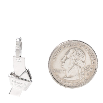 Cartier 18K White Gold Diamond Ribbon Knot Charm 2 of 4