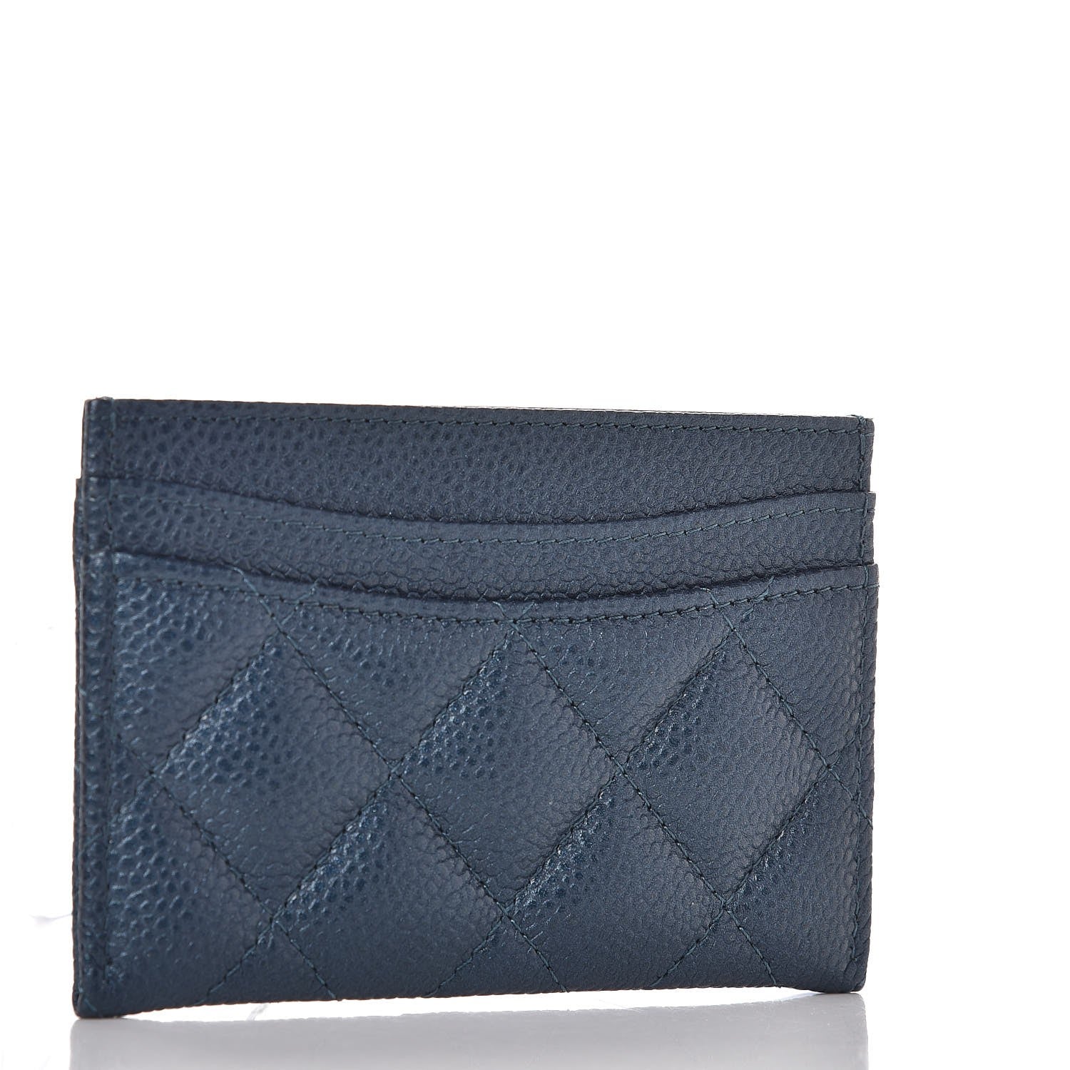 Chanel Iridescent Caviar Quilted Card Holder Dark Blue 3 of 9