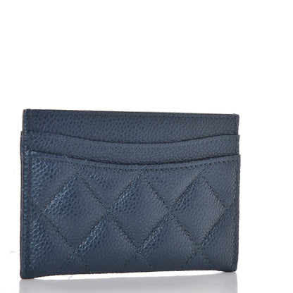 Chanel Iridescent Caviar Quilted Card Holder Dark Blue 3 of 9