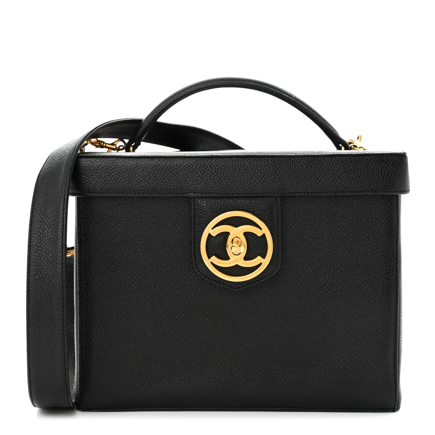Chanel Caviar Vanity Train Case Black 1 of 16