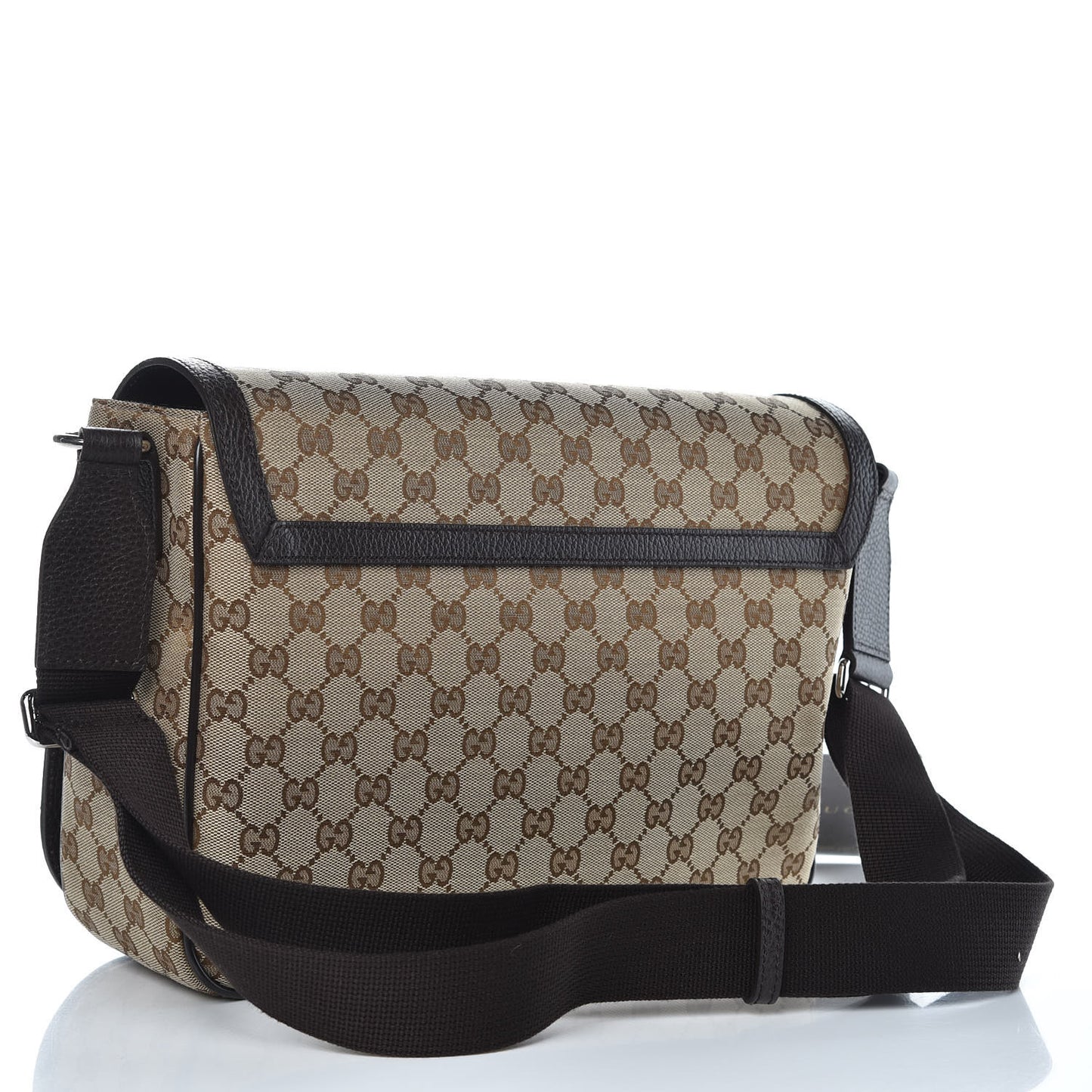 Monogram Large Flap Messenger Bag Beige Dark Brown