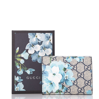 Gucci GG Supreme Monogram Blooms Card Case Beige Blue Navy Hibiscus Red 8 of 8