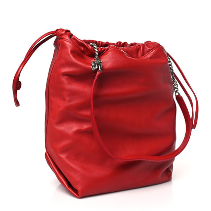 Saint Laurent Lambskin Teddy Drawstring Bag Eros Red 4 of 10